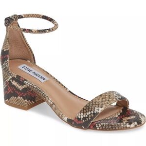 STEVE MADDEN Women's Snake Print Ibbie Sandal Snake Print Size 7.5 M $99